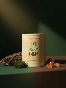 Cвеча «Дуб Мох Амбра», соевый воск, 150 мл