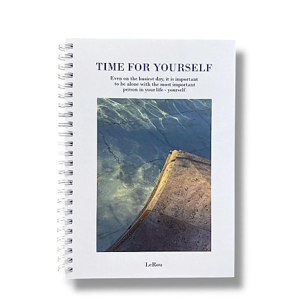 Блокнот на пружине ЛеРу «Time for yourself» в широкую линию, А5, 50 листов, белый, фото 1.