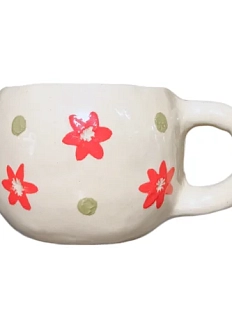 Кружка ручной работы Малёма с росписью «Цветочки», керамика, 350 мл