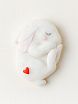 Брошь ручной работы Радость Рядом «Спящий зайчик», полимерная глина, белая, превью фото 1