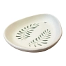 Блюдце Августа с двумя зелёными веточками, белое, превью фото 3