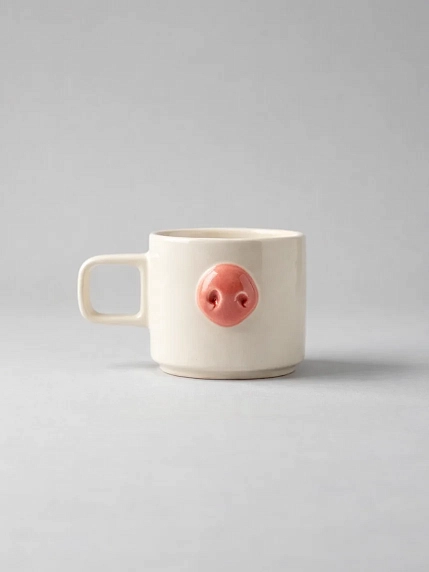 Кружка ручной работы АН2К Розовый носик, керамика, 250 мл, фото 1.