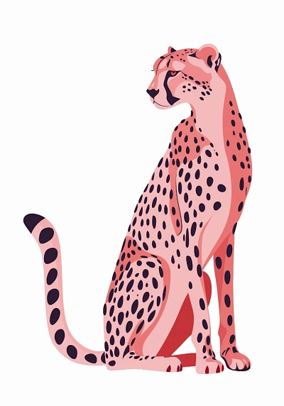 Картхолдер двойной DARI DARI «Розовый гепард», экокожа, фото 1.