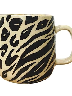 Кружка ручной работы «Животный принт», бежевая, керамика