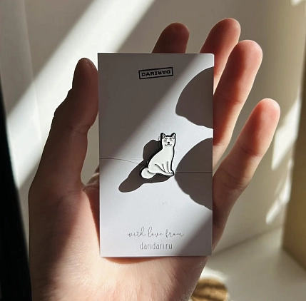 Металлический значок DARI DARI «Белая сиба-ину», 20 мм, фото 3.