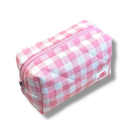 Косметичка ручной работы АМИ (Ami lé sac) «Bebesss», розовая клетка, фото 3.