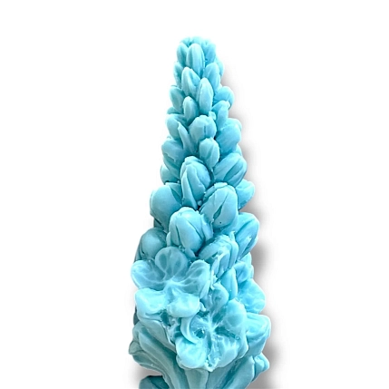 Свеча «Цветок большой» голубого цвета, фото 2.