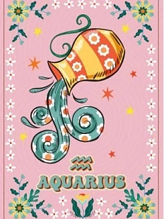 Постер интерьерный DARI DARI со знаком зодиака «Водолей», А4
