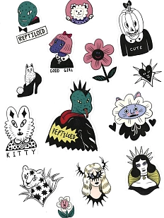 Стикерпак Валя Карнавалова «Reptiloid», А5,13 наклеек