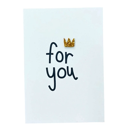 Открытка ВОЕ с деревянными элементами «For you», открывающаяся, фото 1.