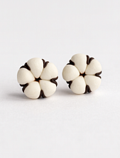 Серьги-пусеты «Хлопок», полимерная глина