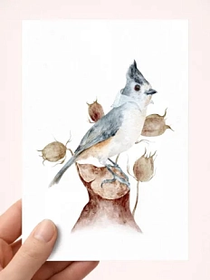 Открытка Наталья Филипович «Синица королевская», А6