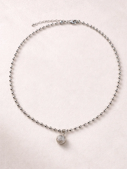 Ожерелье Мигетт, длинное из гематита с шариком, 50 см, фото 2.