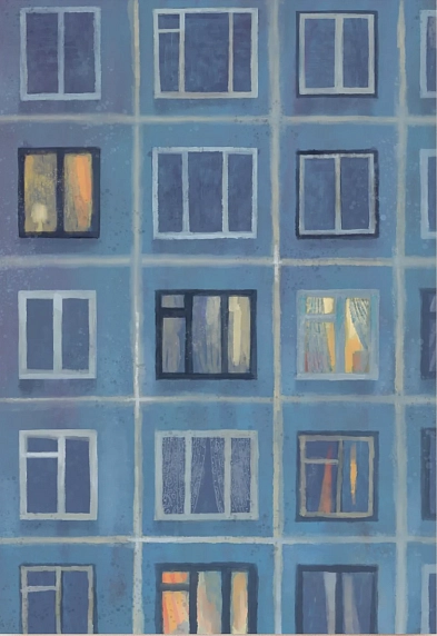 Картхолдер Валя Карнавалова «Панельки», голубой, ПВХ, фото 1.