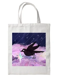 Сумка шоппер «Ворон», белый