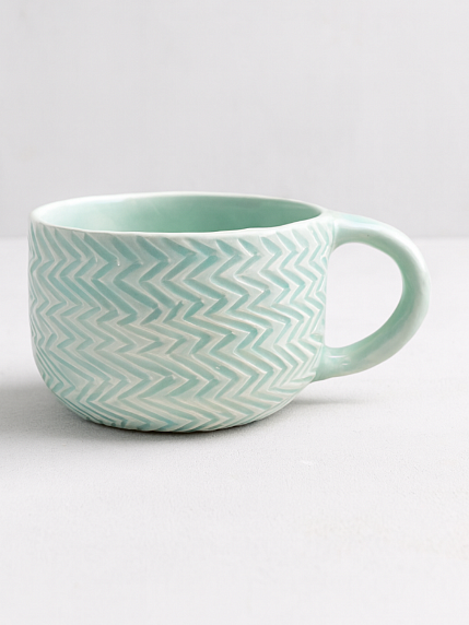 Кружка ручной работы с фигуркой внутри Крокодил, светло-зелёная, 400 мл, фото 2.