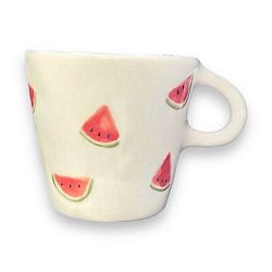 Чашка для чая ручной работы Дольки арбуза, керамика, 250 мл