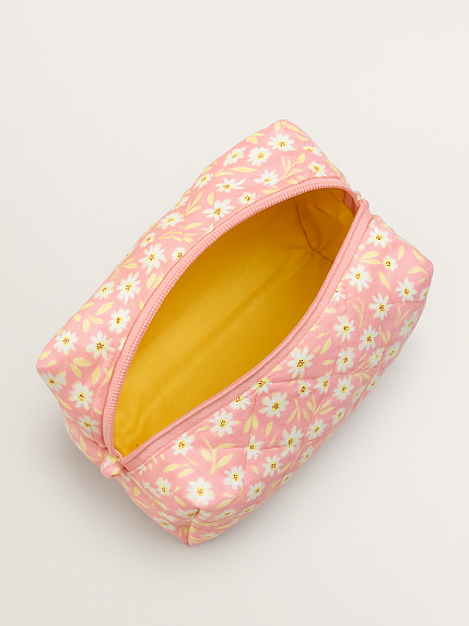 Косметичка ручной работы «Bebesss», белые цветы, фото 2.