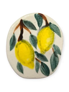 Брошь ручной работы Верба керамика «Лимоны», керамика