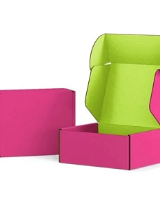 Подарочная коробка, 22 x 16 x 8 см, средняя, фуксия с лаймом