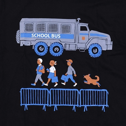 Футболка Barking Store «Скулбас», М жен., чёрный, фото 2.