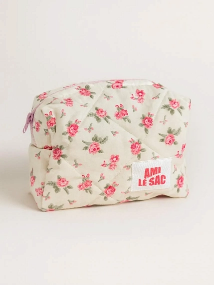 Косметичка ручной работы АМИ (Ami lé sac) «Moyen», розовые розы, фото 1.