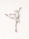 Брошь ручной работы Bulygin «Балерина Па №3», фарфор, бело-серебристая, превью фото 2