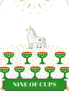 Открытка Таро Девятка Кубков (Nine of Cups)