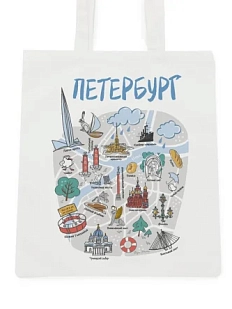 Сумка шоппер «Карта Петербурга», белый