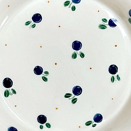 Тарелка глубокая ручной работы Чашки и поцелуи «Черника», полуфарфор, 20 см, фото 2.
