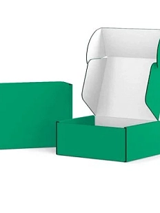 Подарочная коробка, 24 x 21 x 11 см, большая, зелёная с белым