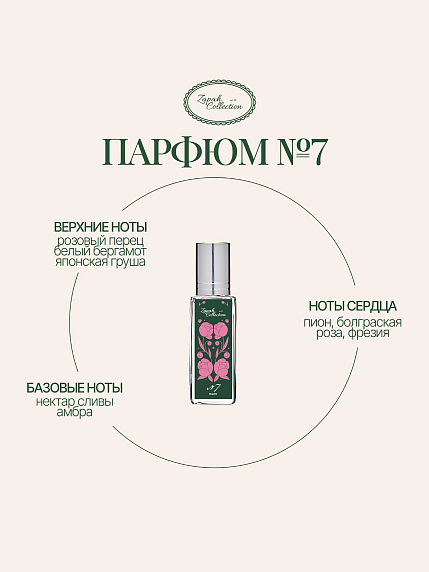 Масляные духи «№7 Пион», 6 мл, фото 1.