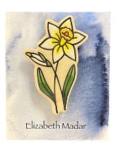 Брошь ручной работы Нарцисс, керамика