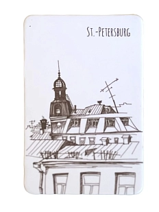 Магнит Elizabeth Madar «Чёрно-белый Петербург», белый