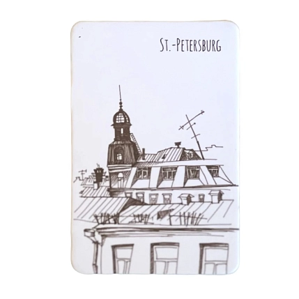 Магнит Elizabeth Madar «Чёрно-белый Петербург», белый, фото 1.