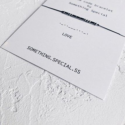Браслет язык Морзе на чёрной нити «Love» , фото 5.