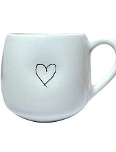 Кружка ручной работы «Сердце», белая, полуфарфор, 200 мл