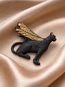 Брошь ручной работы Фарфор Булыгина «Гепард», чёрно-золотистая, превью фото 2