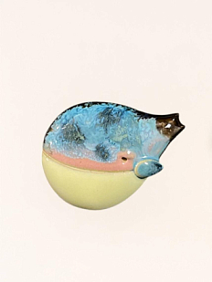 Брошь ручной работы «Кит», синий