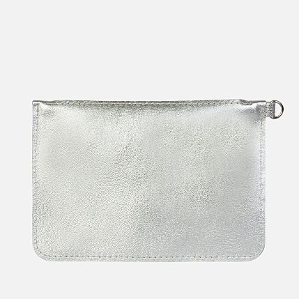 Дорожный кошелек ручной работы, Kokosina bags, натуральная кожа, серебристый, фото 2.