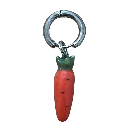 Моносерьга ручной работы «Морковка», керамика, фото 1.