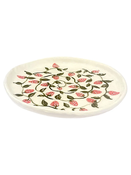 Тарелка ручной работы Татко керамика «Клубника», керамика, 18 см, фото 3.