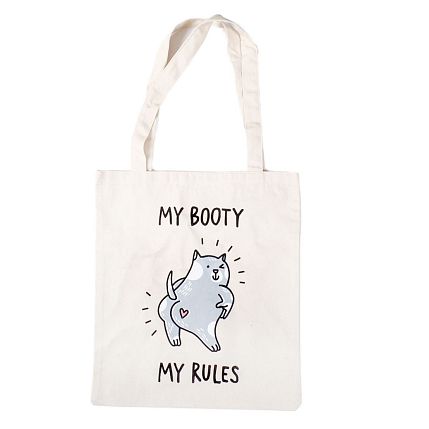 Шоппер «My booty my rules», белый, фото 1.