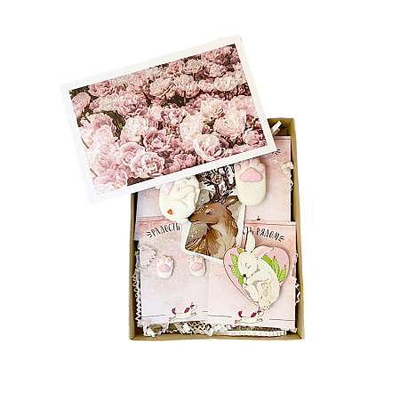 Подарочный набор украшений ручной работы «Зайчики» с открыткой