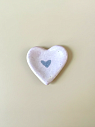 Блюдце ручной работы Августа в виде сердечка с рисунком, лавандовое, керамика, 6 см, превью фото 1