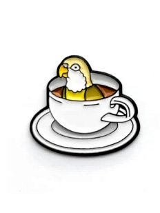 Металлический пин WAF WAF «Кофейный попугай»