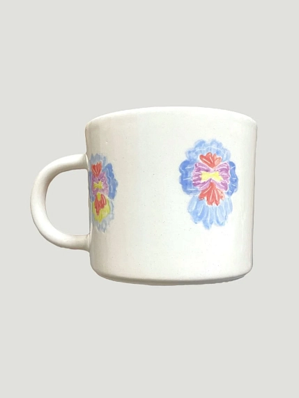 Кружка ручной работы Йеллоускуп «Анютины глазки», керамика, 250 мл, фото 2.