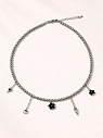 Чокер Мигетт «Цветочки» из тёмного гематита с подвесками, превью фото 2