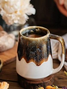 Скандинавская кружка ручной работы VELES «Водопад Тролля», фарфор, 350 мл