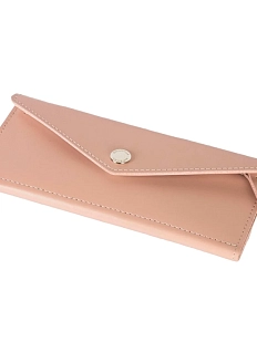 Cкладной кошелёк визитница ручной работы, Kokosina bags, натуральная кожа, светло-розовый